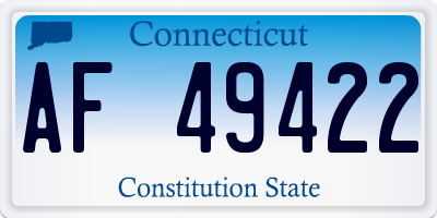 CT license plate AF49422