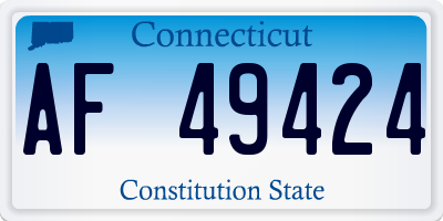 CT license plate AF49424