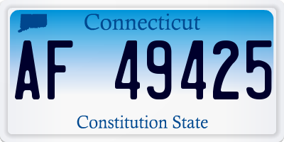 CT license plate AF49425