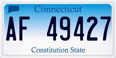 CT license plate AF49427