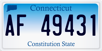 CT license plate AF49431