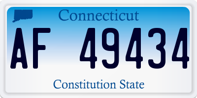 CT license plate AF49434