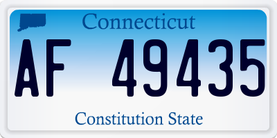 CT license plate AF49435