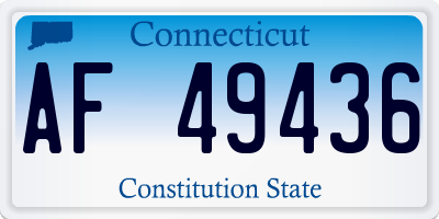 CT license plate AF49436
