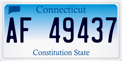 CT license plate AF49437