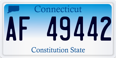 CT license plate AF49442