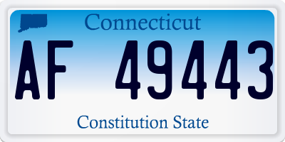 CT license plate AF49443