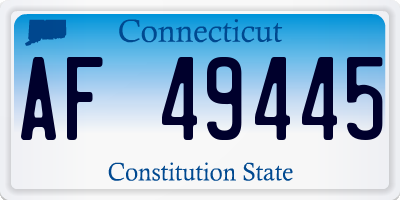 CT license plate AF49445