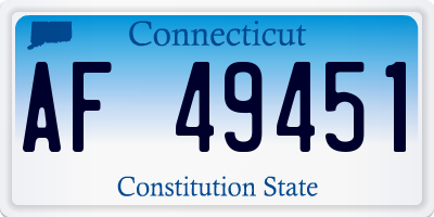CT license plate AF49451