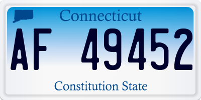 CT license plate AF49452