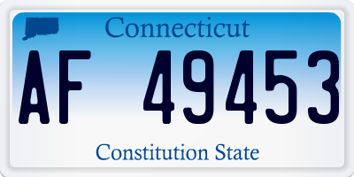 CT license plate AF49453