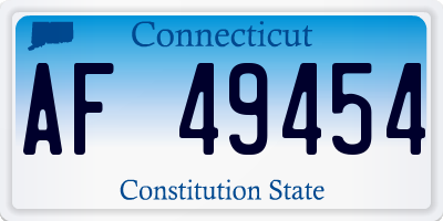 CT license plate AF49454