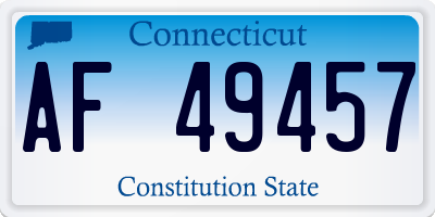 CT license plate AF49457