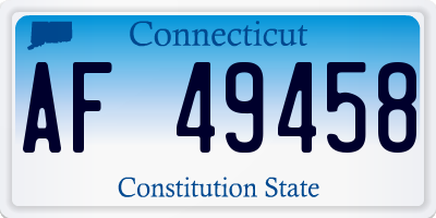 CT license plate AF49458