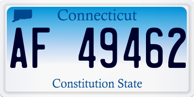 CT license plate AF49462