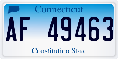 CT license plate AF49463