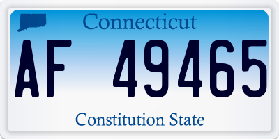 CT license plate AF49465