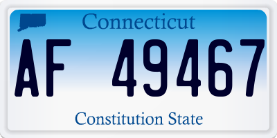 CT license plate AF49467