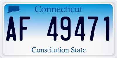 CT license plate AF49471