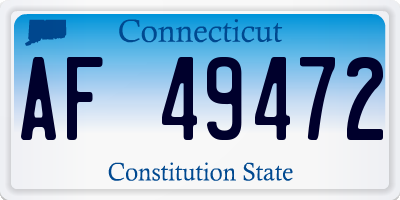 CT license plate AF49472