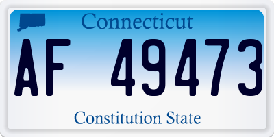 CT license plate AF49473