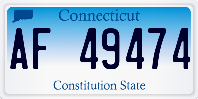 CT license plate AF49474
