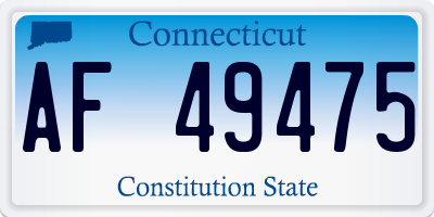 CT license plate AF49475