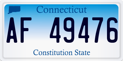 CT license plate AF49476