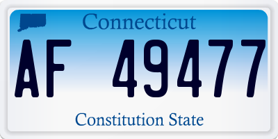 CT license plate AF49477