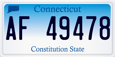 CT license plate AF49478
