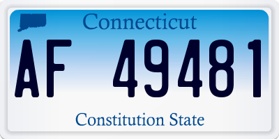 CT license plate AF49481