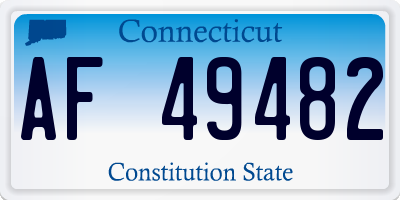 CT license plate AF49482