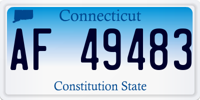 CT license plate AF49483