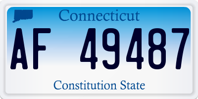 CT license plate AF49487