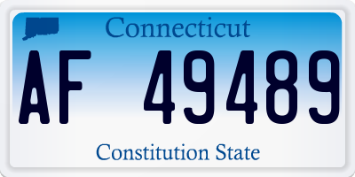CT license plate AF49489