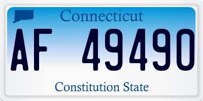 CT license plate AF49490