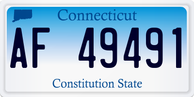 CT license plate AF49491