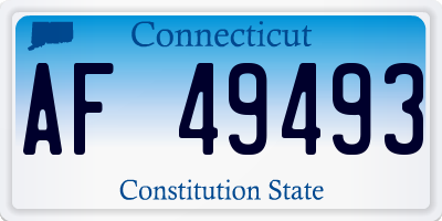 CT license plate AF49493