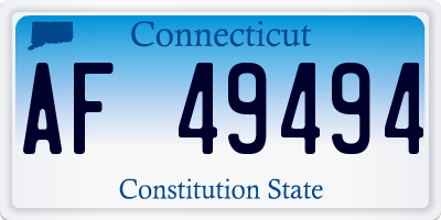 CT license plate AF49494