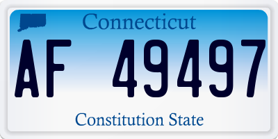 CT license plate AF49497