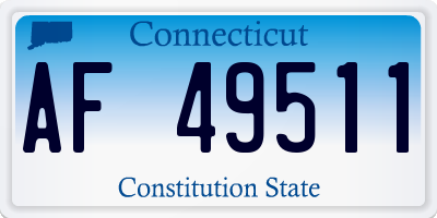 CT license plate AF49511