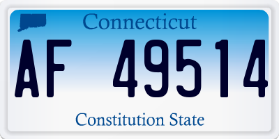CT license plate AF49514