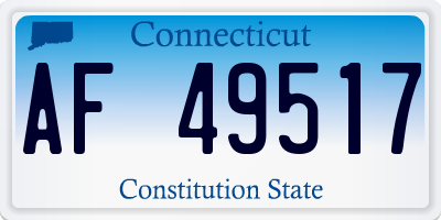 CT license plate AF49517