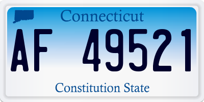 CT license plate AF49521