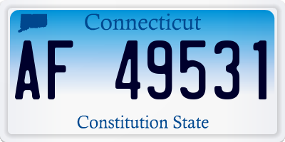 CT license plate AF49531