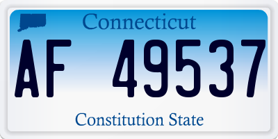 CT license plate AF49537