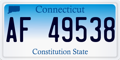 CT license plate AF49538