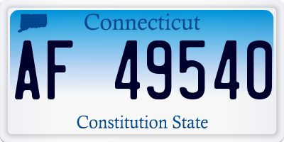 CT license plate AF49540