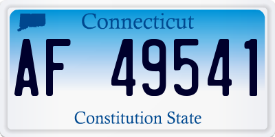 CT license plate AF49541