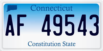 CT license plate AF49543